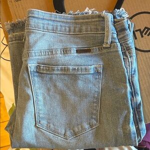 KanCan Light Blue Frayed Hem flare Leg Jeans